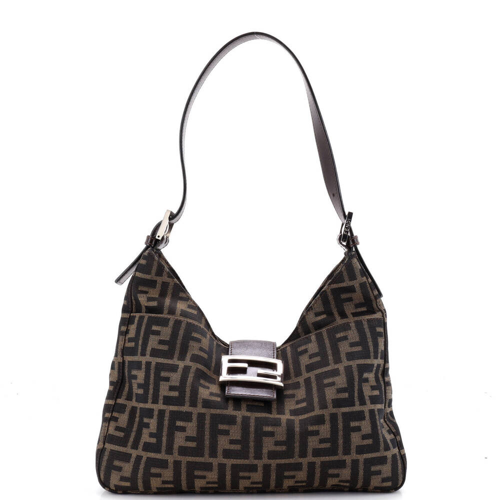 Fendi Medium Vintage Pocket Shoulder Bag Zucca Canvas